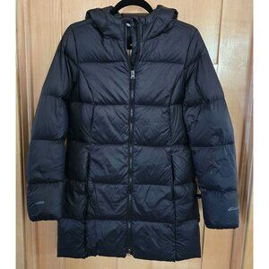 Eddie Bauer EB550 Down Parka Coat Black Hooded Puffer Jacket warm cottagecore